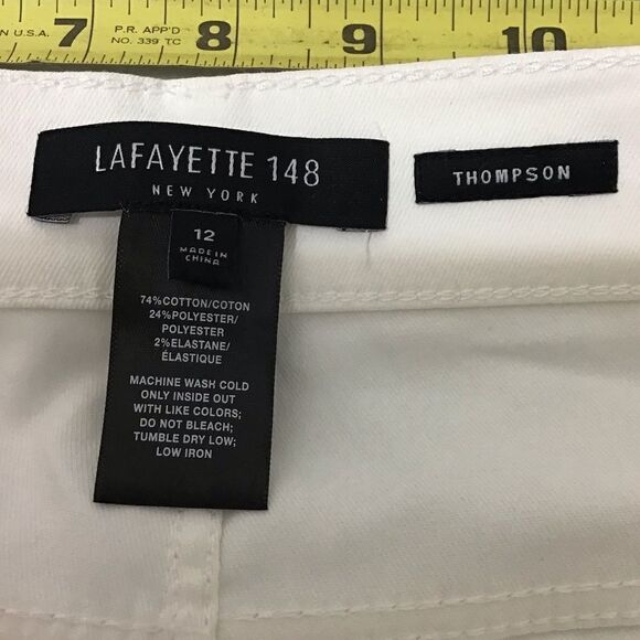 Lafayette 148 New York White Thompson Jeans Size 12 - Picture 14 of 14